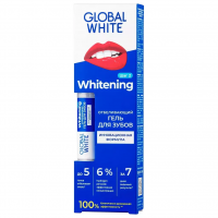 Global White - Отбеливающий гель-карандаш для зубов, 5 мл global white полоски для отбеливания зубов активный кислород 2 саше