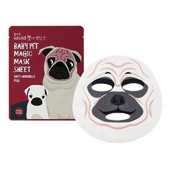 Фото Holika Holika Baby Pet Magic Mask Sheet Anty-wrinkle Pug - Тканевая маска-мордочка против морщинок, Мопс, 22 мл