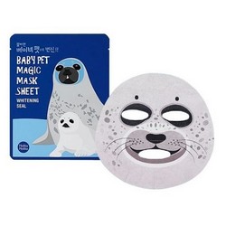 Фото Holika Holika Baby Pet Magic Mask Sheet Whitening Seal - Тканевая маска-мордочка отбеливающая, Тюлень, 22 мл