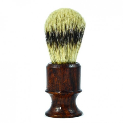 Фото Metzger - Кисточка для бритья из барсучьего волоса с деревянным темно-коричневым основанием