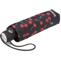

Isotoner Ultra Slim Cherry Glam - Зонт автоматический, суперкомпактный 4 сложения, Гламурная вишня