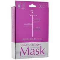 Japan Gals 3Layers Collagen Mask - Маска для лица с 3 видами коллагена, 30 шт librederm крем увлажняющий для лица шеи и области декольте с гиалуроновой кислотой 50 мл