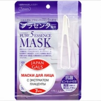 Japan Gals Pure 5 Essential - Маски для лица с плацентой, 7 шт. casmara бьюти набор для лица маски и крем люкс