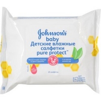 

Johnsons baby Pure Protect - Влажные салфетки антибактериальные, 25 шт