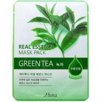 Фото Juno Real Essence Mask Pack Green Tea - Маска тканевая с зеленым чаем, 25 мл