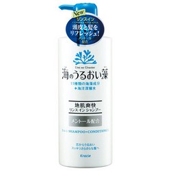 Фото Kanebo Umi No Uruoiso 2-In-1 Shampoo-Conditioner - Шампунь и бальзам-ополаскиватель 2-в-1, Морские водоросли и ментол, 520 мл.