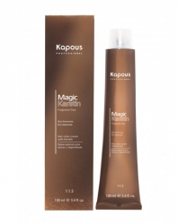 Фото Kapous Professional - Крем-краска для волос с кератином «Non Ammonia» серии “Magic Keratin”, NA 4.00 Коричневый интенсивный, 100 мл
