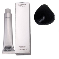 Фото Kapous Крем-краска для волос - 1 черный 100 мл