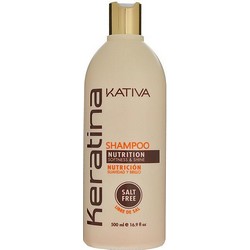 Фото Kativa Keratina Shampoo - Шампунь укрепляющий для всех типов волос с кератином, 500 мл