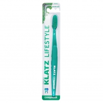 Фото Klatz - Щетка зубная для взрослых средняя, цвет зеленый, 1 шт