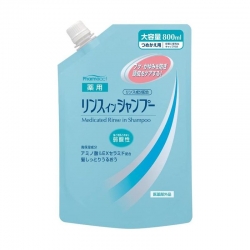 Фото Kumano cosmetics Cool Medicated Rinse in Shampoo - Шампунь слабокислотный против перхоти и зуда, сменный блок, 800 мл
