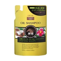 Kumano cosmetics Infused With Horse Oil Shampoo - Шампунь для сухих волос с 3 видами масел: лошадиное, кокосовое и масло камелии, сменный блок, 400 мл