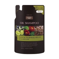 Kumano cosmetics Oil Shampoo Olive & Tsubaki & Argan - Шампунь для сухих волос с 3 видами масел: оливковое, масло камелии и масло арганы, сменный блок, 400 мл - фото 1