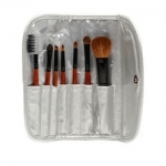 Фото Limoni Brush Set Professional Silver Travel Kit - Набор кистей, 7 предметов + чехол