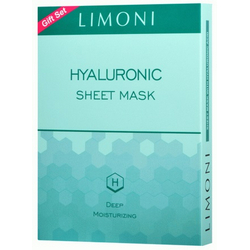 Фото Limoni Sheet Mask With Hyaluronic Acid - Маска для лица с гиалуроновой кислотой, 6 шт