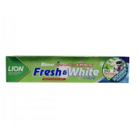 Lion Thailand Fresh & White Toothpaste - Паста зубная для защиты от кариеса прохладная мята, 160 г lion thailand зубная паста отбеливающая супер прохладная мята fresh