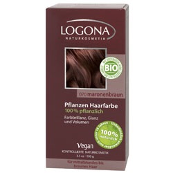 Фото Logona Powder Broun Umber - Краска растительная для волос, тон 090 Умбра темно-коричневый, 100 г