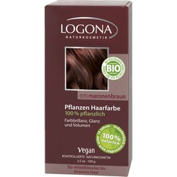 Фото Logona Powder Chestnut Brown - Краска растительная для волос, тон 070 Каштан коричневый, 100 г