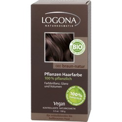 Фото Logona Powder Naturel Brown - Краска растительная для волос, тон 080 Натурально-коричневый, 100 г