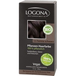 Фото Logona Powder Owder Intense Black - Краска растительная для волос, тон 101 Насыщенно-черный, 100 г