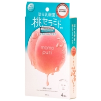 Momo Puri - Тканевая маска "Увлажнение и упругость" с лактобактериями и витаминами, 4 шт