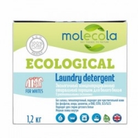Molecola - Стиральный порошок для белого белья с растительными энзимами, экологичный, 1,2 кг meine liebe стиральный порошок концентрат без запаха для ных тканей 1 5 кг