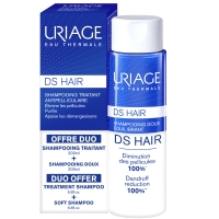Uriage DS Hair - Набор: Шампунь против перхоти DS, 200 мл + Шампунь мягкий балансирующий DS, 200 мл - фото 1