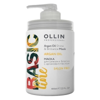 Ollin Professional - Маска для сияния и блеска с аргановым маслом, 650 мл urban nature маска для поврежденных волос мгновенное восстановление 200 мл