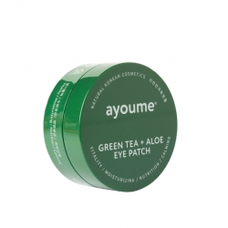 Фото Ayoume Green Tea Aloe Eye Patch - Патчи для глаз от отечности с экстрактом зеленого чая и алоэ, 60х1,4 г