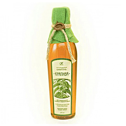 Фото Kleona Здравница - Шампунь жидкий натуральный на отваре трав "Крапива" для нормальных и жирных волос 250 мл (цветная ткань)