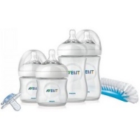 

Avent Natural - Подарочный набор для новорождённых, 2*125 мл, 2*260 мл, пустышка, щеточка