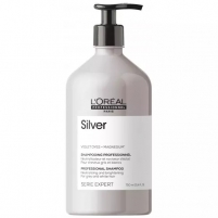 Фото Loreal Professionnel Silver - Шампунь  для нейтрализации желтизны осветленных и седых волос, 750 мл