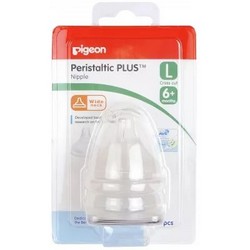 Фото Pigeon Peristaltic Plus L - Соска силиконовая для детской бутылочки, с 6 месяцев, 2 шт