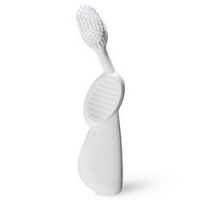 Radius Toothbrush Scuba - Зубная щетка мягкая с резиновой ручкой для левшей, белая