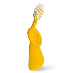 Фото Radius Toothbrush Scuba - Зубная щетка мягкая с резиновой ручкой для правшей, желтая