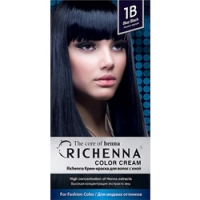 

Richenna Color Cream 1b - Крем-краска для волос с хной, иссиня-черный