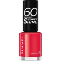 

Rimmel 60 Seconds Super Shine Coralicious - Лак для ногтей, тон 430 красно-коралловый, 8 мл