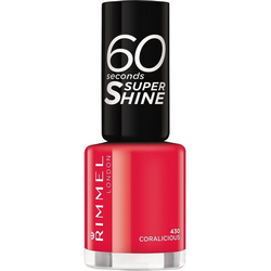 Фото Rimmel 60 Seconds Super Shine Coralicious - Лак для ногтей, тон 430 красно-коралловый, 8 мл