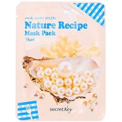 Фото Secret Key Nature Recipe Mask Pack Peal - Маска тканевая для лица с жемчугом, 20 г