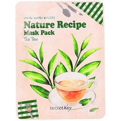 Фото Secret Key Nature Recipe Mask Tea Tree - Маска тканевая для лица с экстрактом чайного дерева, 20 г