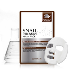 Фото Secret Key Snail Intensive Mask Pack - Маска для лица тканевая с муцином улитки, 20 гр