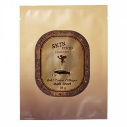 Фото Skinfood Gold Caviar Collagen Mask Sheet - Маска для лица тканевая с экстрактом икры, 28 г