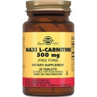 Solgar Maxi L-Carnitine 500 mg - L-карнитин в таблетках, 30 шт l carnitine с гуараной клубника земляника 4 шт