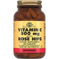 Фото Solgar Vitamin C 500 MG Rose Hips - Витамин С и шиповник в таблетках, 100 шт