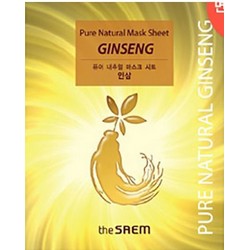Фото The Saem Pure Natural Mask Sheet Ginseng - Маска тканевая с красным женьшенем, 20 мл