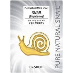 Фото The Saem Pure Natural Mask Sheet Snail Brightening - Маска тканевая улиточная, сияние, 20 мл
