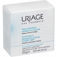 Uriage Extra-Rich Dermatological Syndet Bar - Мыло обогащенное, дерматологическое, очищающее, 100 г