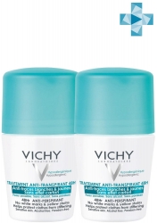 Фото Vichy Deodorant - Дезодорант-антиперспирант 48ч против белых и желтых пятен, 2х50 мл