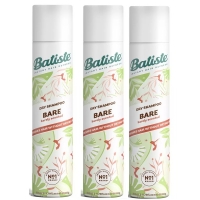 Batiste Dry Shampoo Bare - Сухой шампунь для волос Bare с цветочным ароматом, 3х200 мл