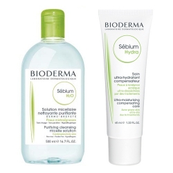 Bioderma Sebium - Мицеллярная вода, 500 мл + Крем Гидра, 40 мл фото Фото Bioderma Sebium - Мицеллярная вода, 500 мл + Крем Гидра, 40 мл